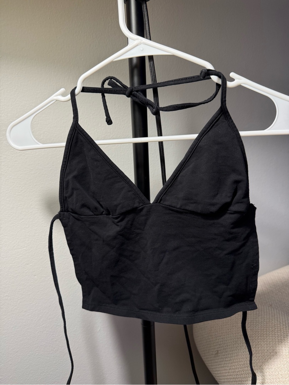 Edikted Black Halter Crop Tank Top